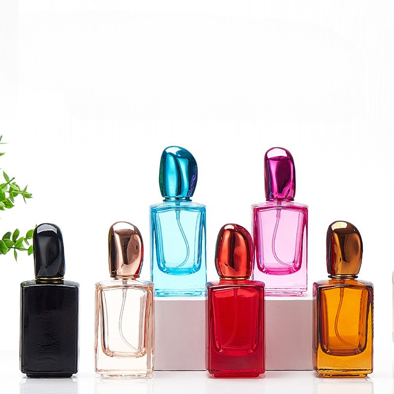 Misting Bottle Fine - Coloured Glass Perfume Bottle Transparent Square