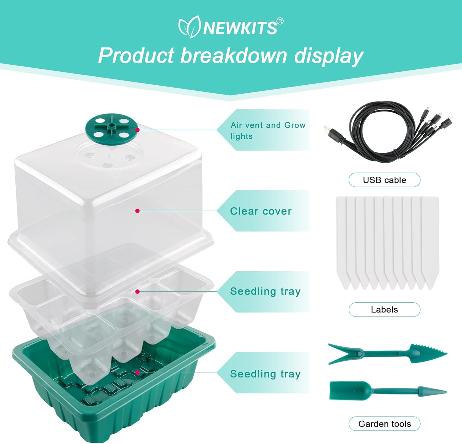 Seed Starter Tray with Grow Li - Humidity Dome Kit recensie en prijs