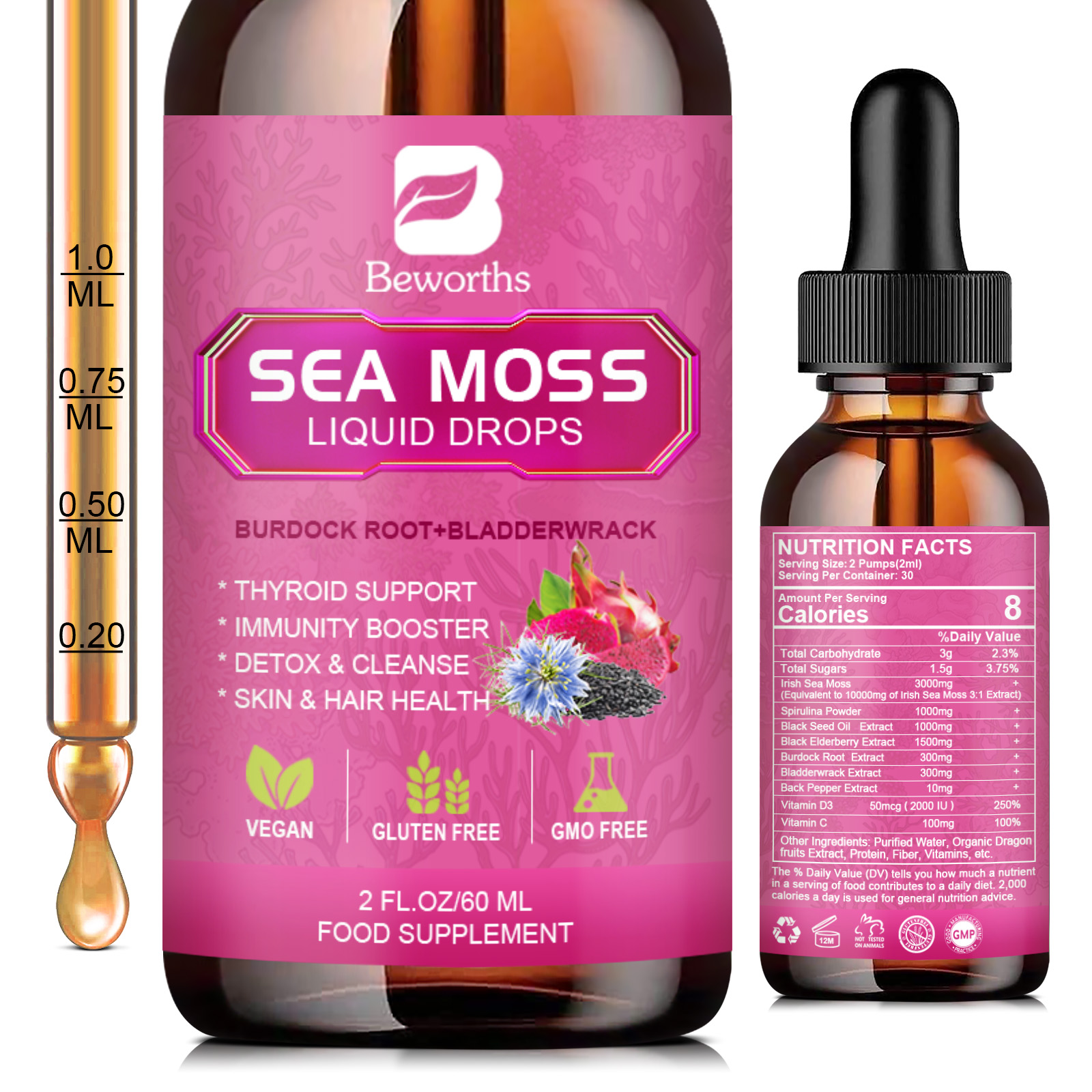 BEWORTHS 3000MG Seamoss Liquid - Root Stimulator Liquid recensie en prijs