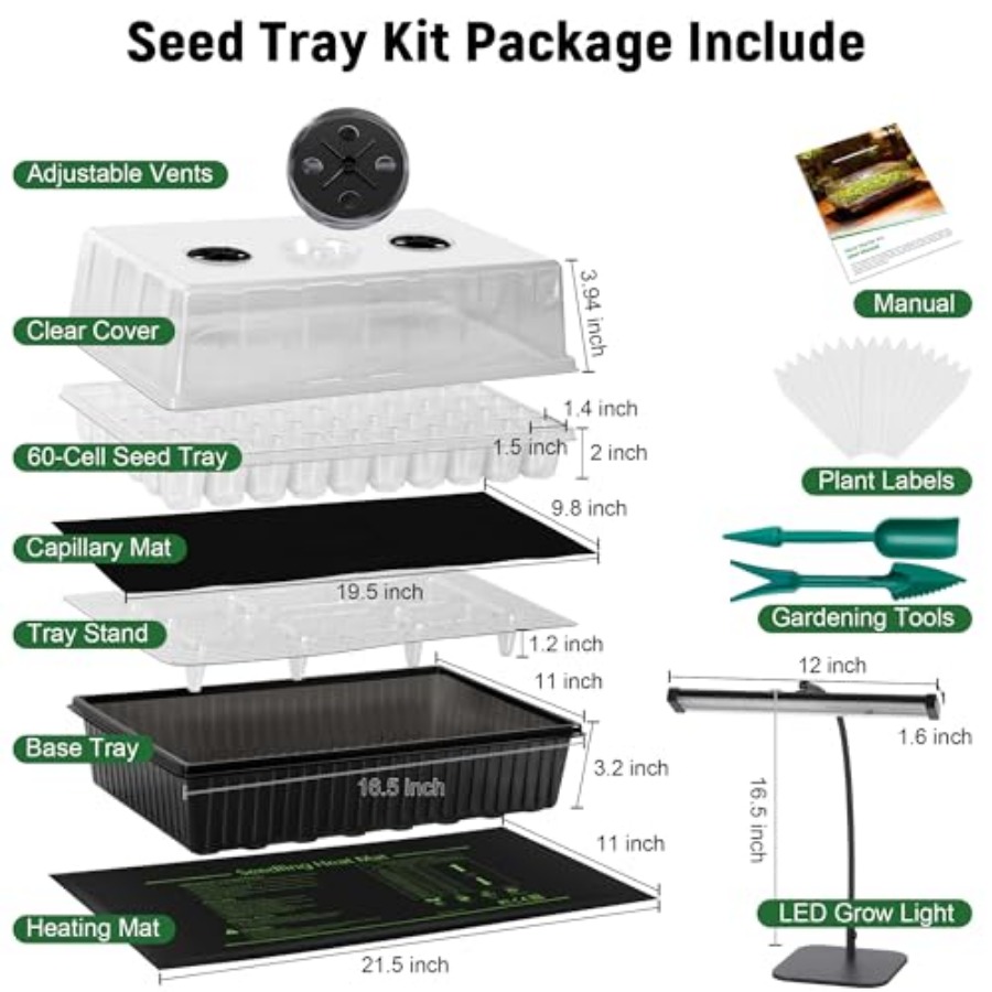 60-Cell Self-Watering Seed Sta - Humidity Dome Kit recensie en prijs