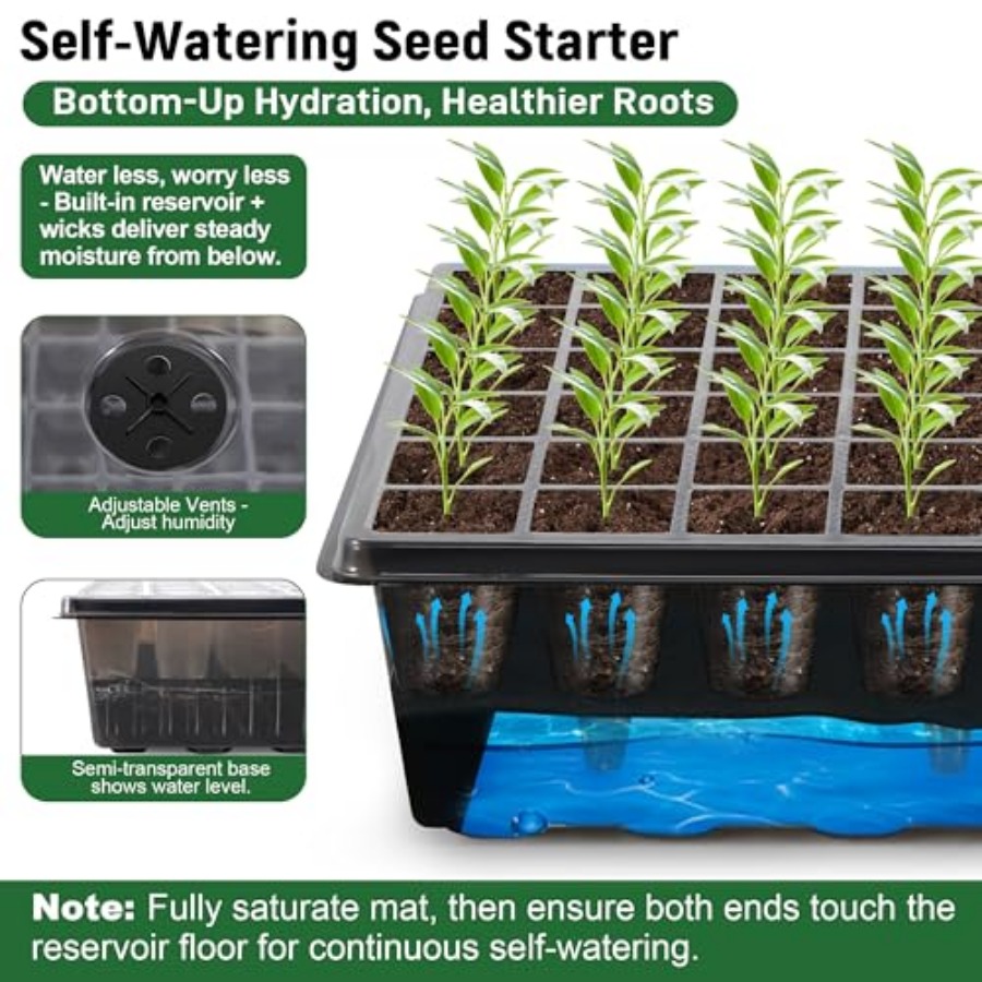 60-Cell Self-Watering Seed Sta - Humidity Dome Kit recensie en prijs