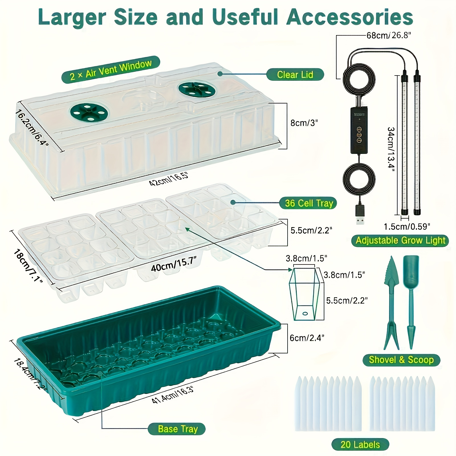 36-Cell Seed Starter Tray w/ G - Humidity Dome Kit recensie en prijs