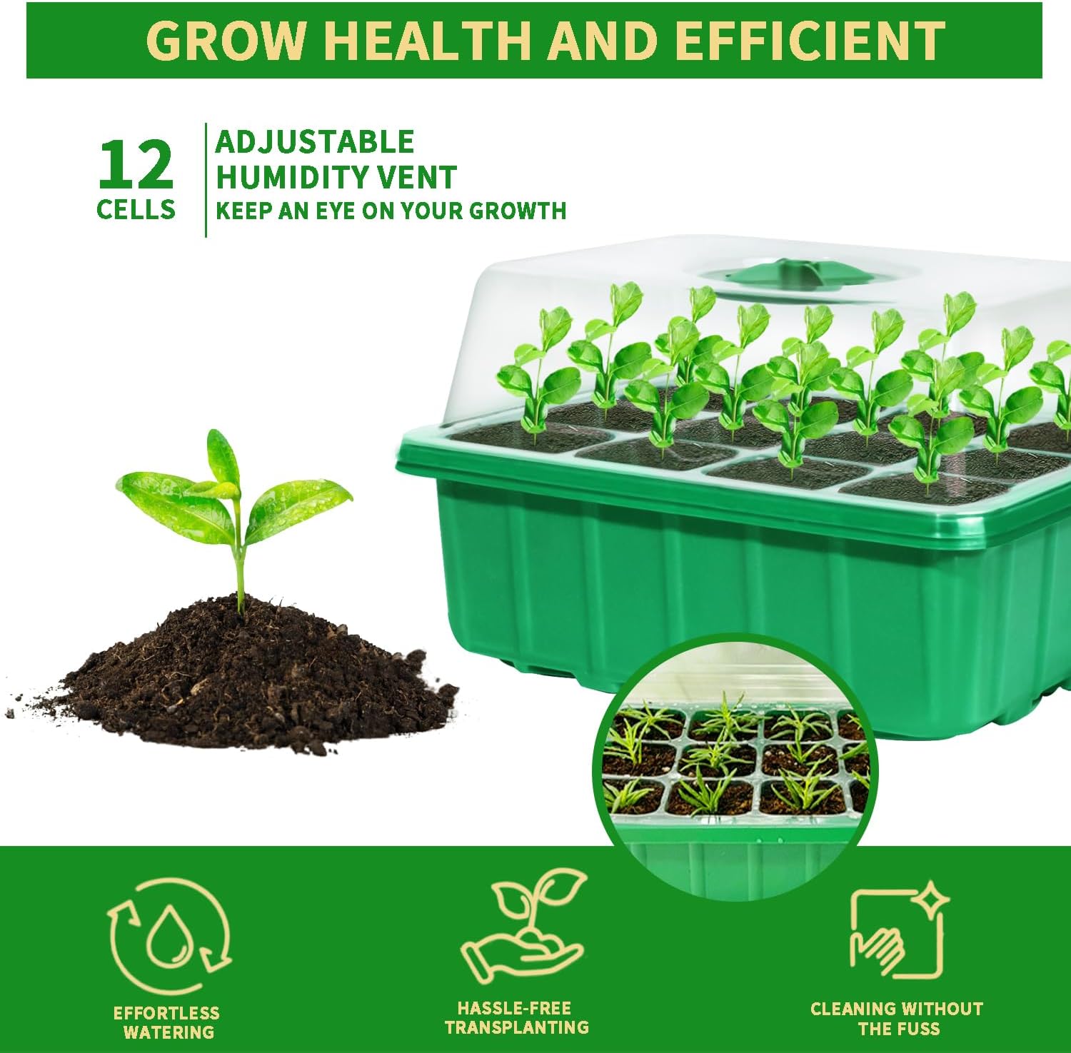 5-Pack Seed Starter Tray Kit w - Humidity Dome Kit recensie en prijs