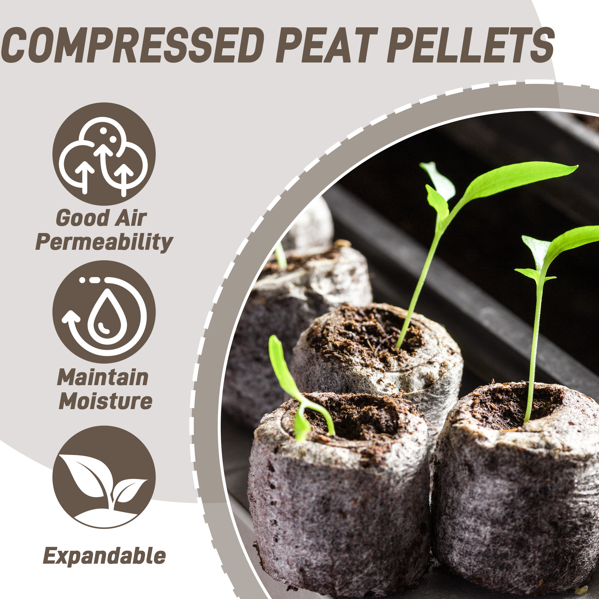 50pcs 35mm Compressed Peat Pel - Peat Pellet Tray recensie en prijs