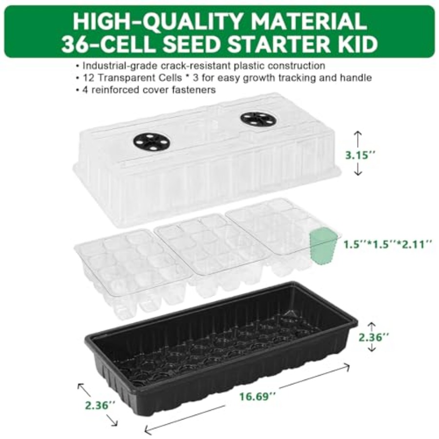 Seed Starter Tray with Grow Li - Humidity Dome Kit recensie en prijs