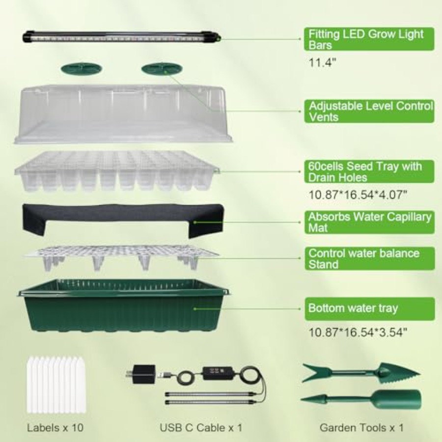 Seed Starter Tray with Grow Li - Humidity Dome Kit recensie en prijs