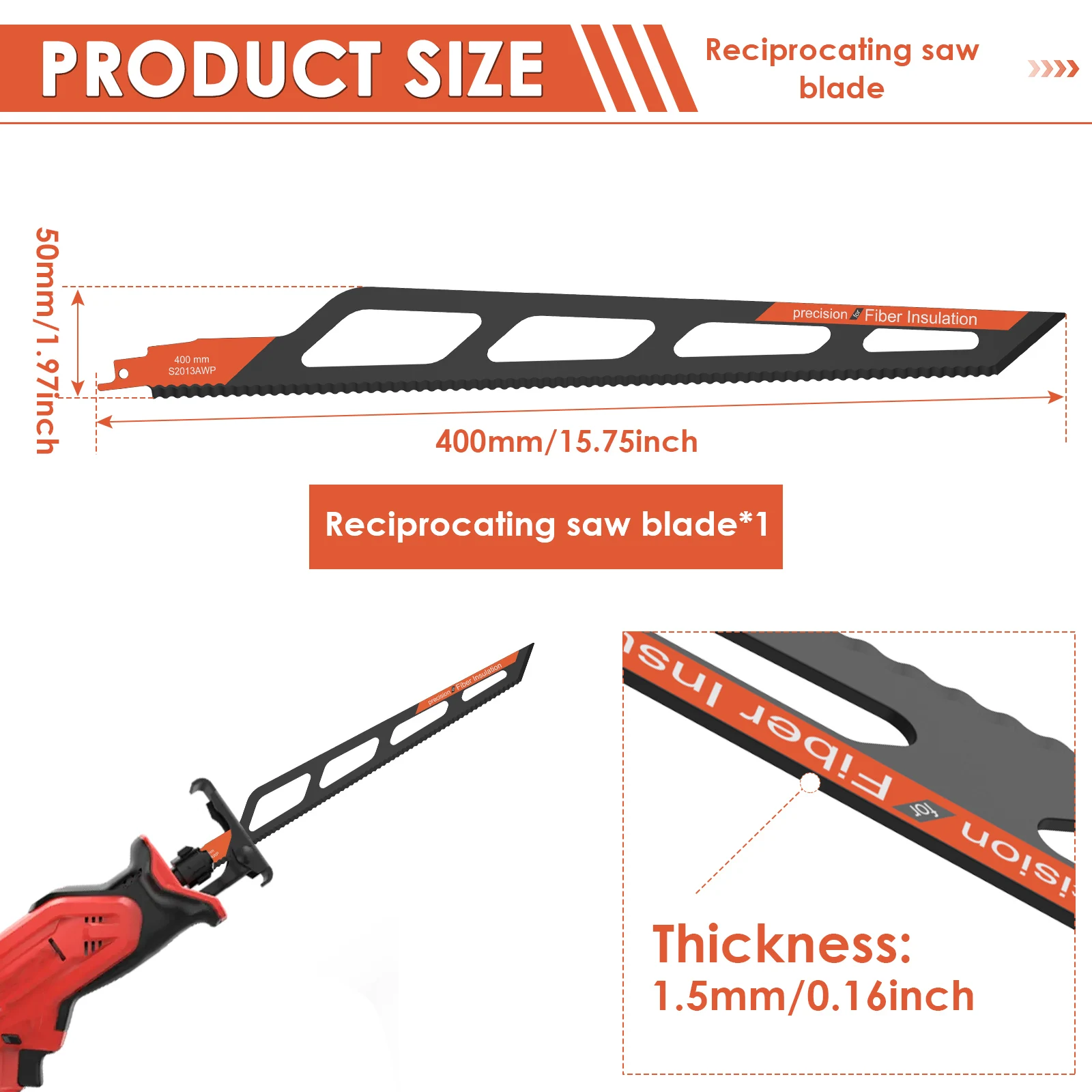 16inch/400mm Reciprocating Saw - Cutting Board Foam recensie en prijs
