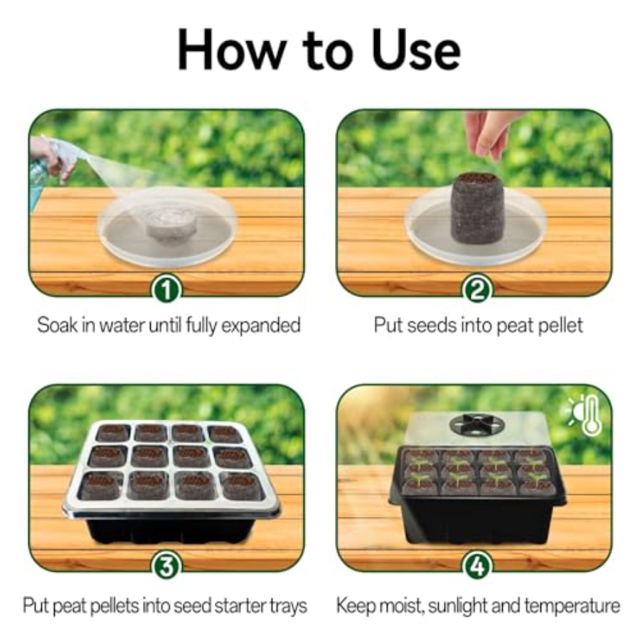 8 Pack Seed Starter Tray with  - Peat Pellet Tray recensie en prijs